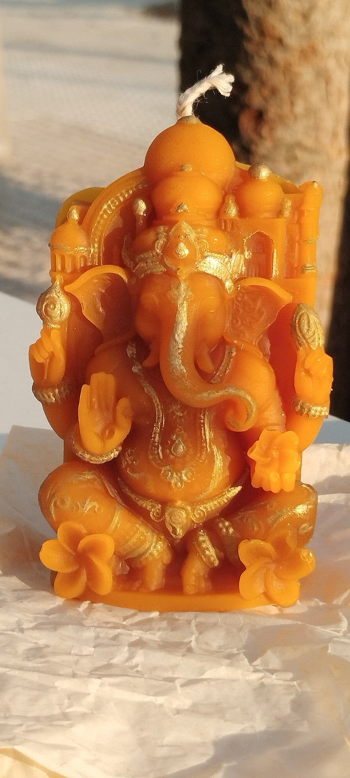 Vela Ganesha de Cera de Abeja 100% Natural