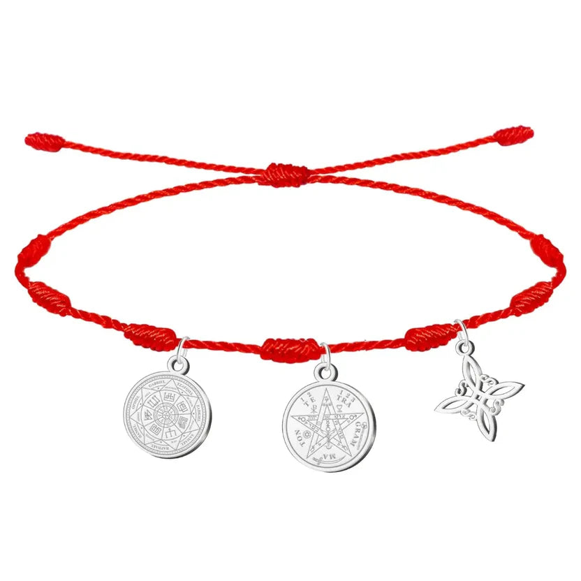 Pulsera Guardiana de los 7 Nudos- 7 ARCÁNGELES Plateada