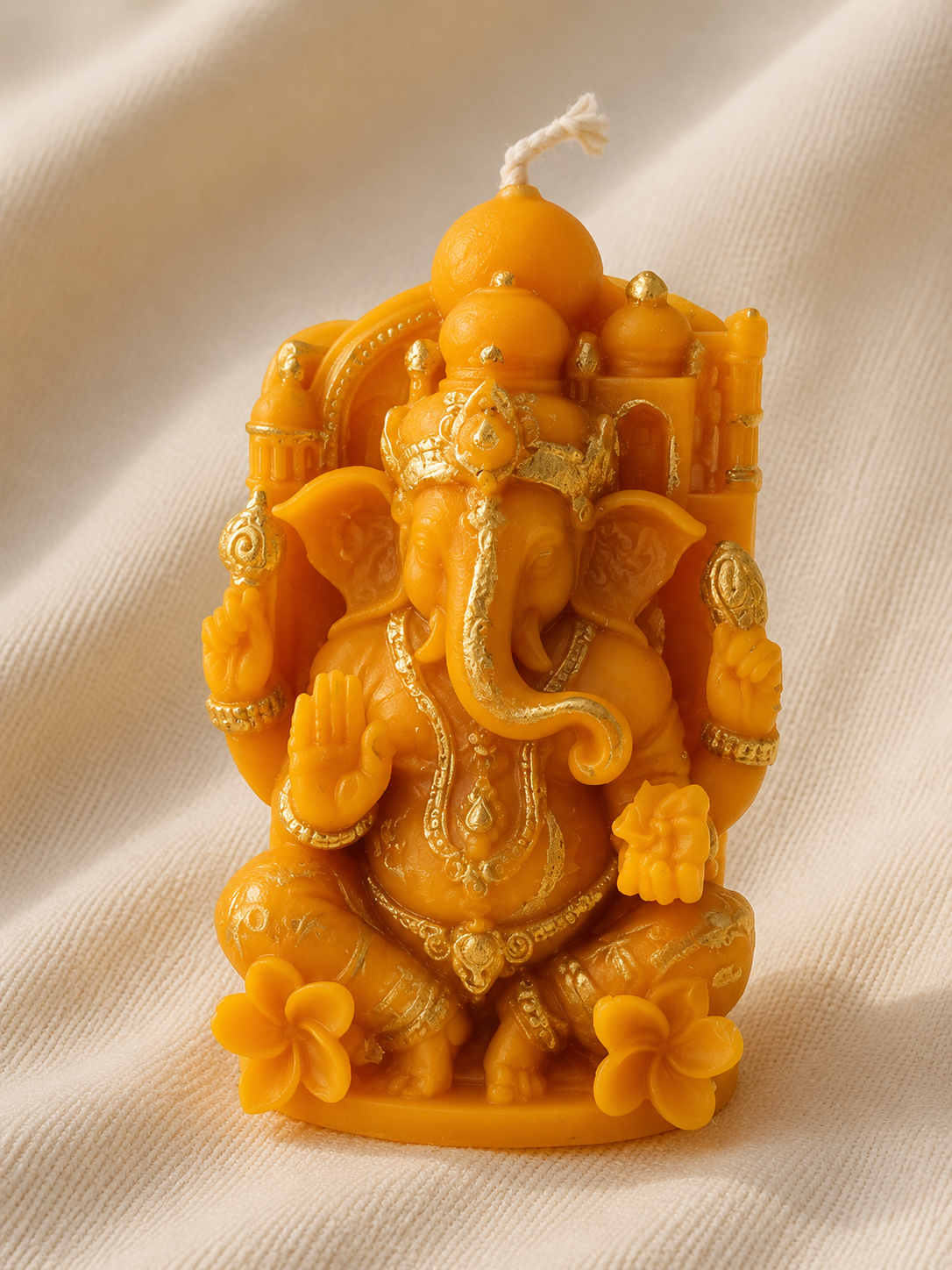 Vela Ganesha de Cera de Abeja 100% Natural