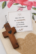 ✝️ Cruz Sensorial de Madera con Bolsita y Tarjeta Inspiradora 🤎