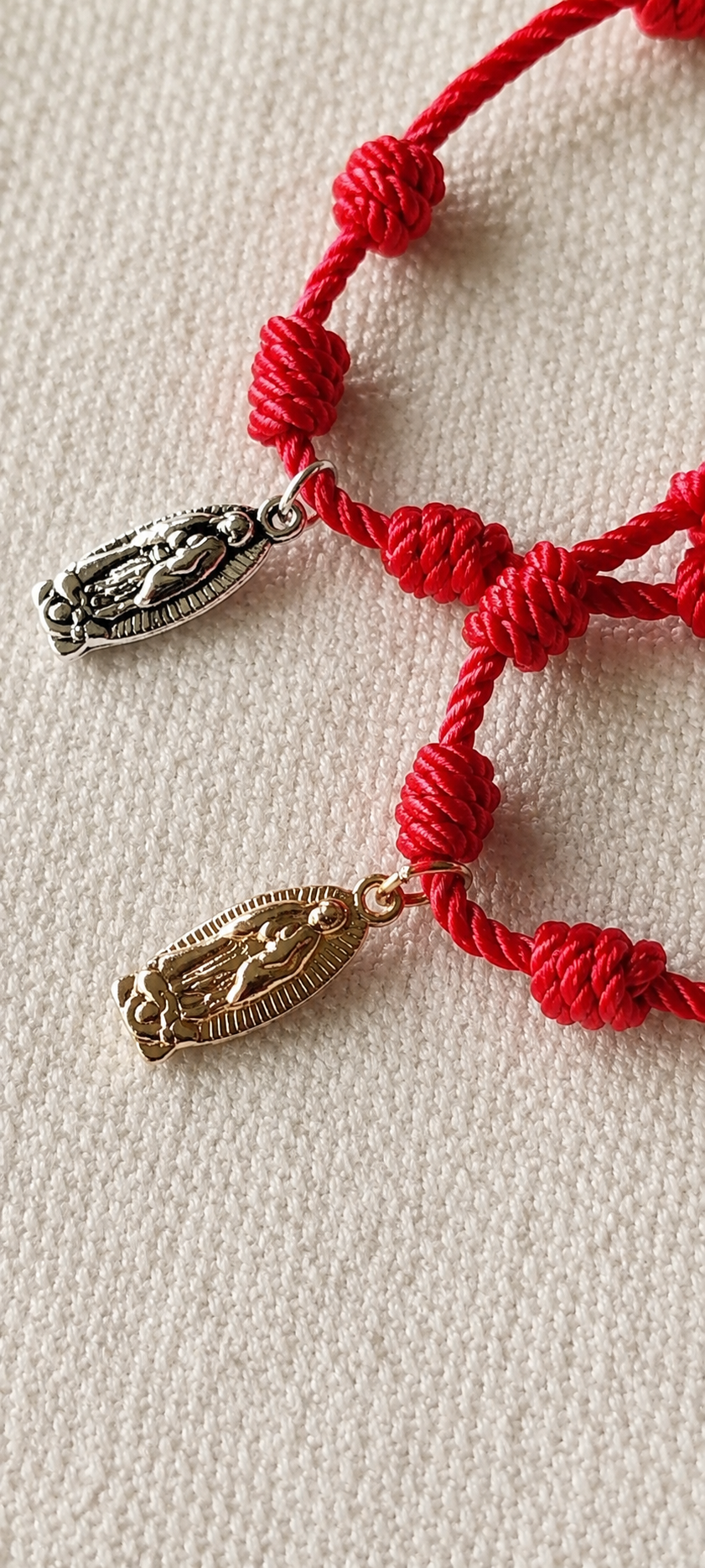 ✨❤️ PULSERA ROJA DE LOS SIETE NUDOS CON VIRGEN DE GUADALUPE ❤️✨
