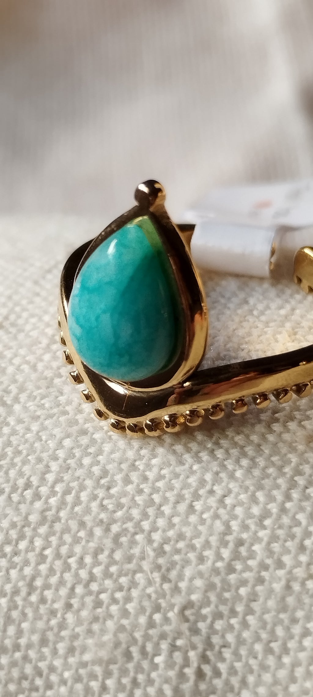 Anillo Ajustable de Turquesa o Piedra Luna | Acero Inoxidable