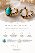 Anillo Ajustable de Turquesa o Piedra Luna | Acero Inoxidable