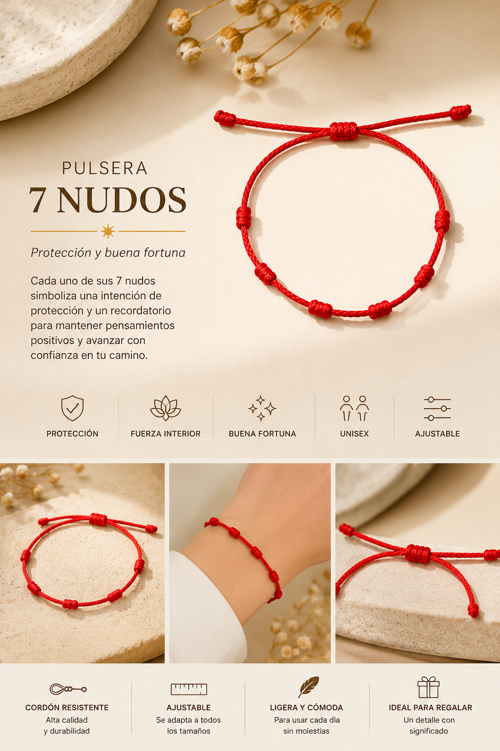 Pulsera de los 7 Nudos – Protección y Buena Fortuna