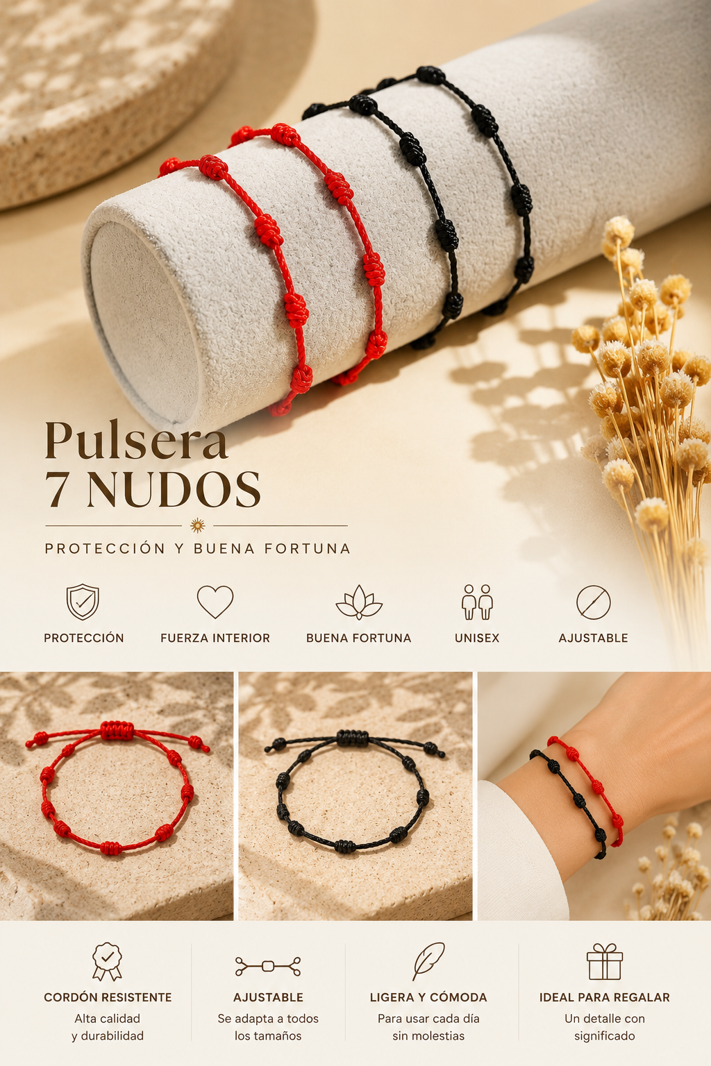 Pulsera de los 7 Nudos – Protección y Buena Fortuna