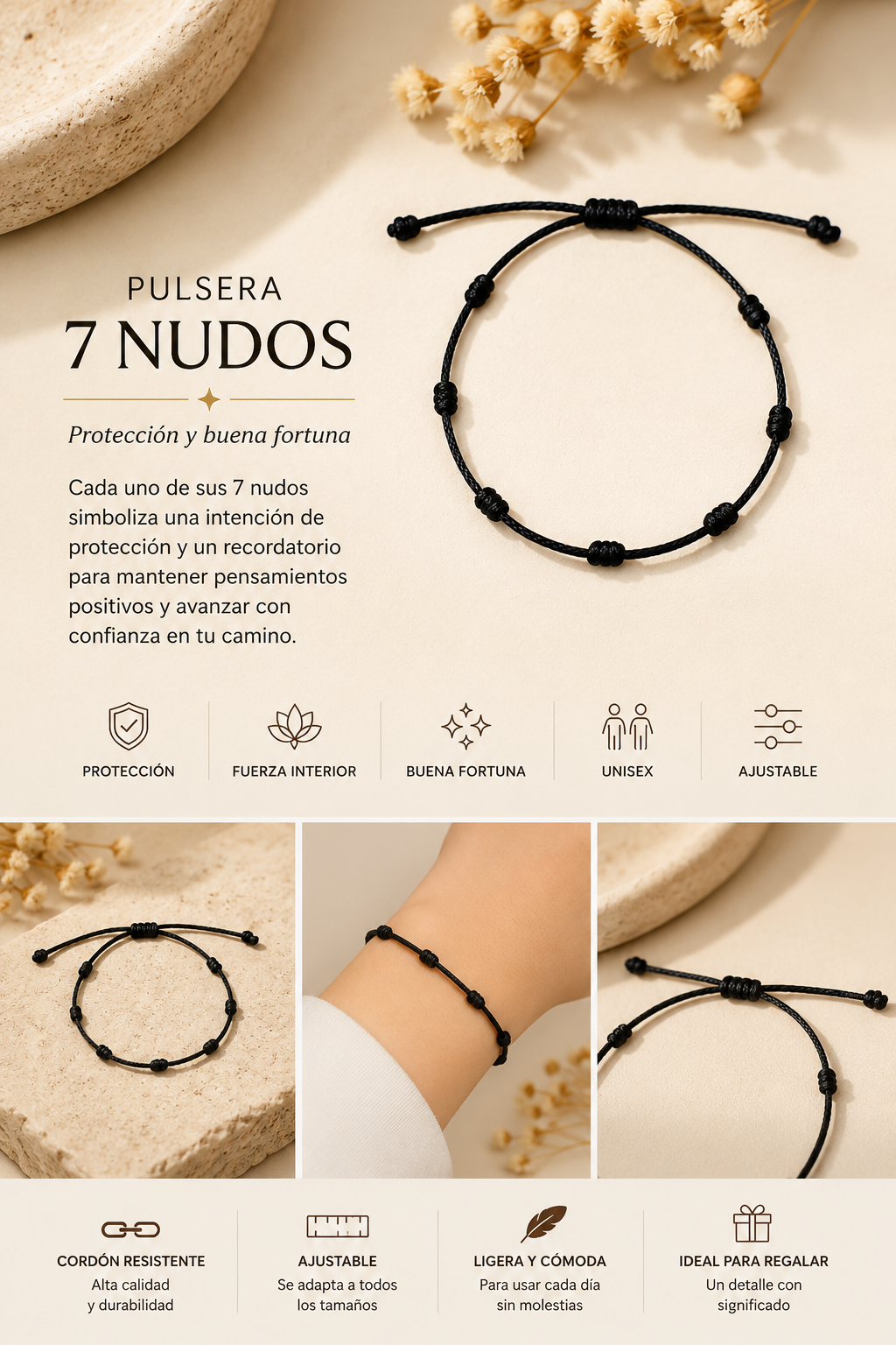 Pulsera de los 7 Nudos – Protección y Buena Fortuna